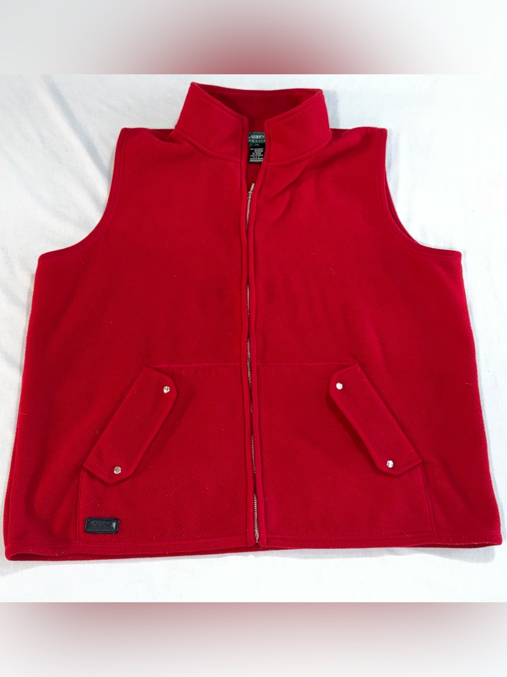 Lauren Ralph Lauren Red Fleece Full Zip Vest Women’s 1X P78